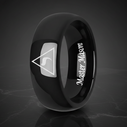 Laser-Engraved 14° Master Mason Tungsten Ring