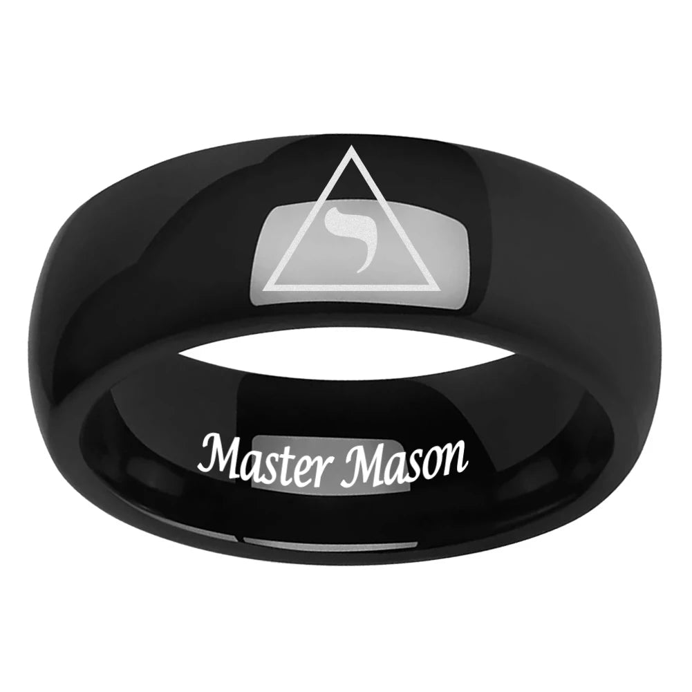 Laser-Engraved 14° Master Mason Tungsten Ring