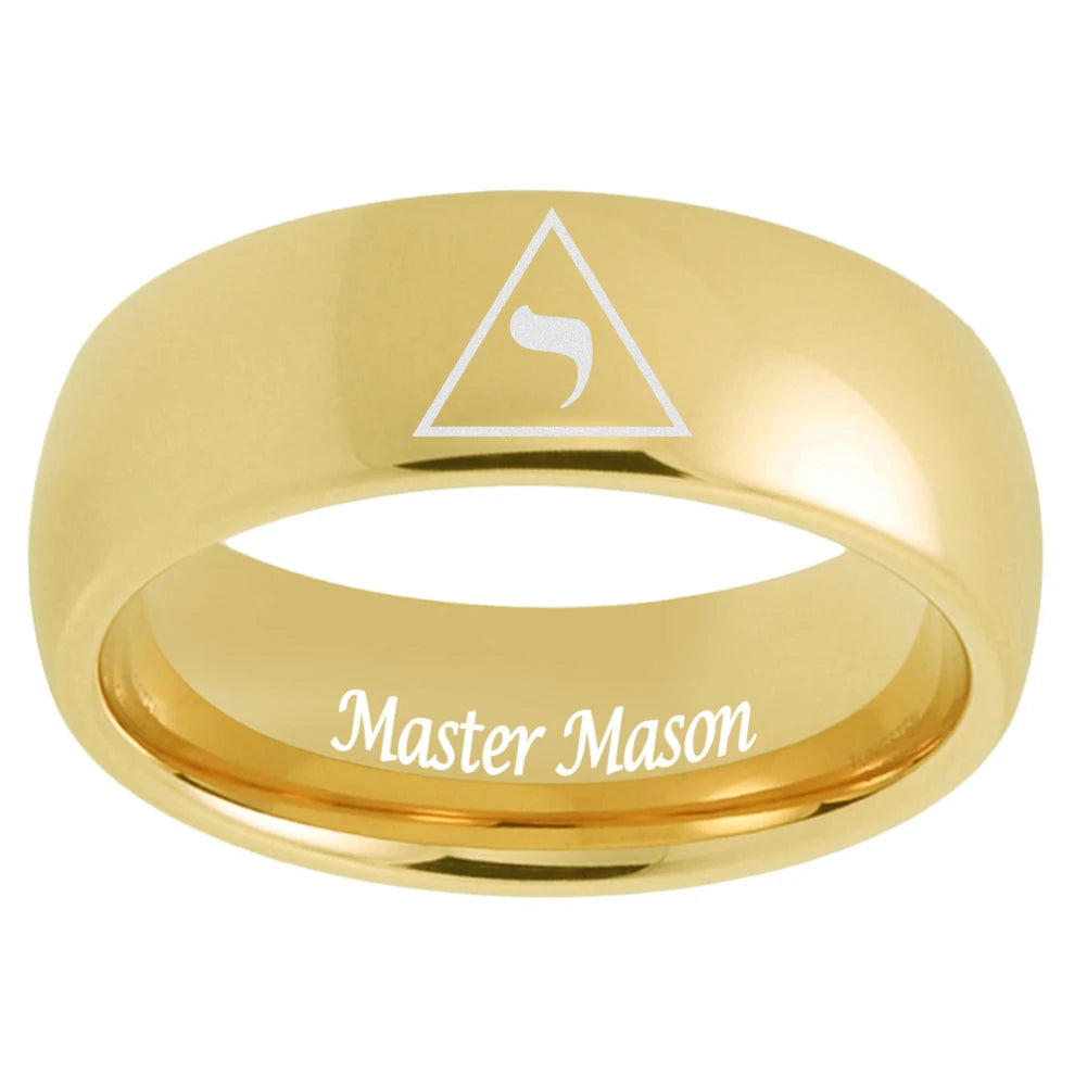 Laser-Engraved 14° Master Mason Tungsten Ring