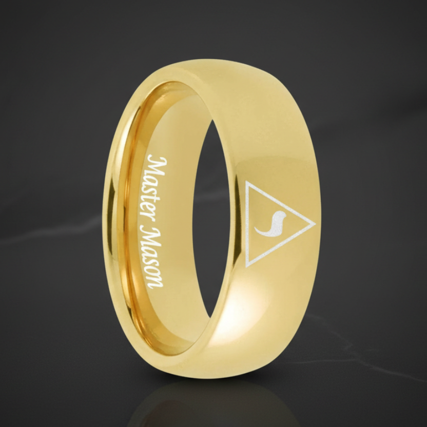 Laser-Engraved 14° Master Mason Tungsten Ring