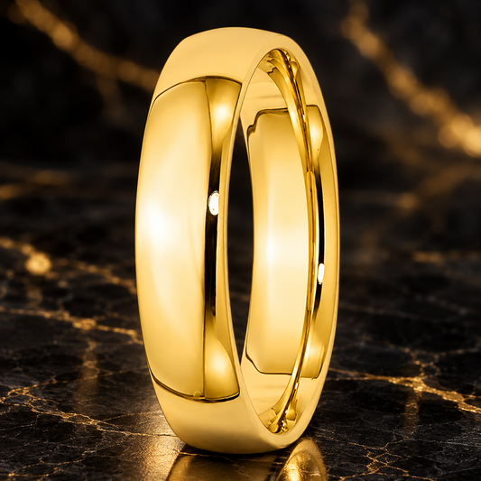 18K Gold Tungsten Ring for Men & Women
