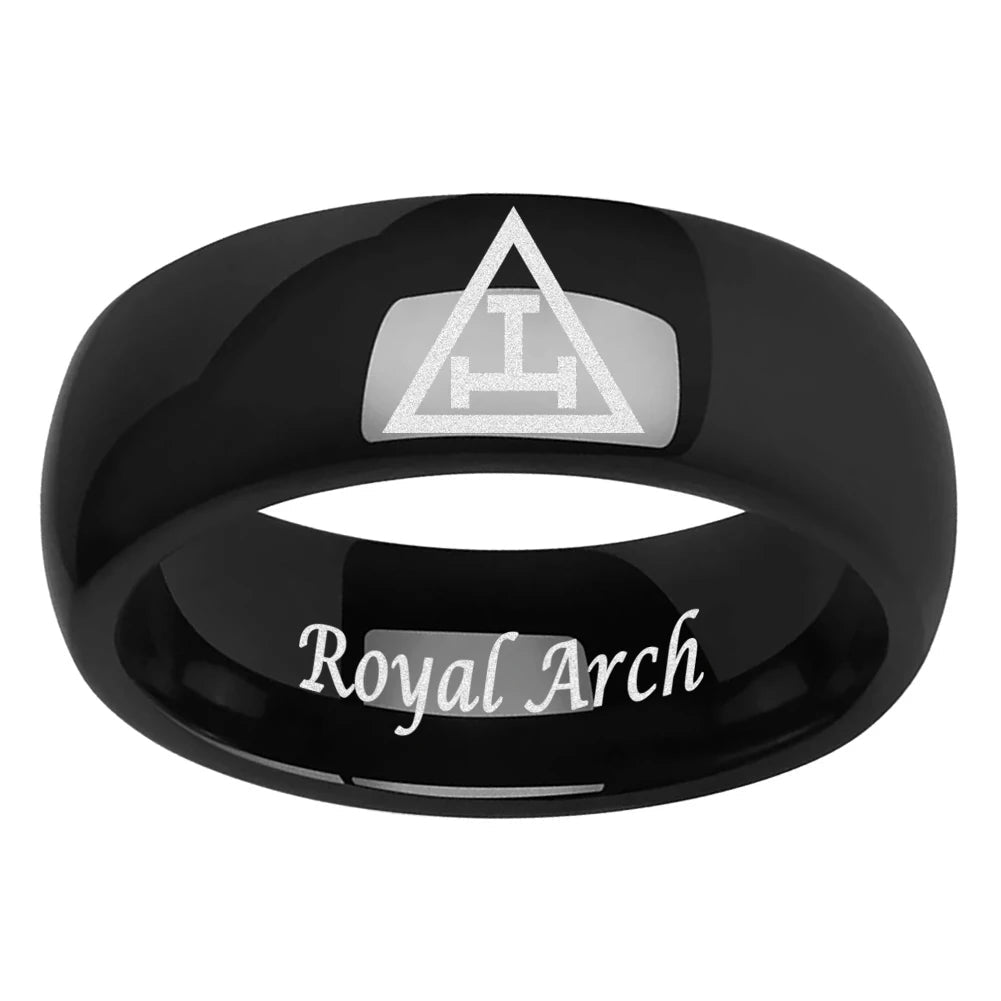 Masonic Royal Arch Tungsten Wedding Band