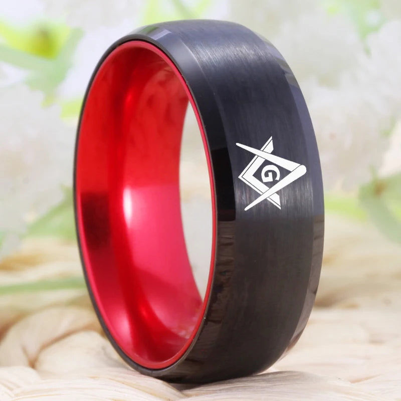 Masonic Tungsten Ring