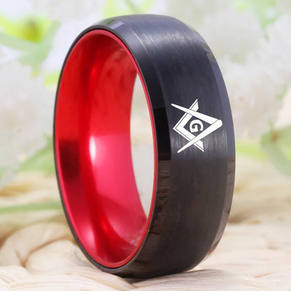 Masonic Tungsten Ring