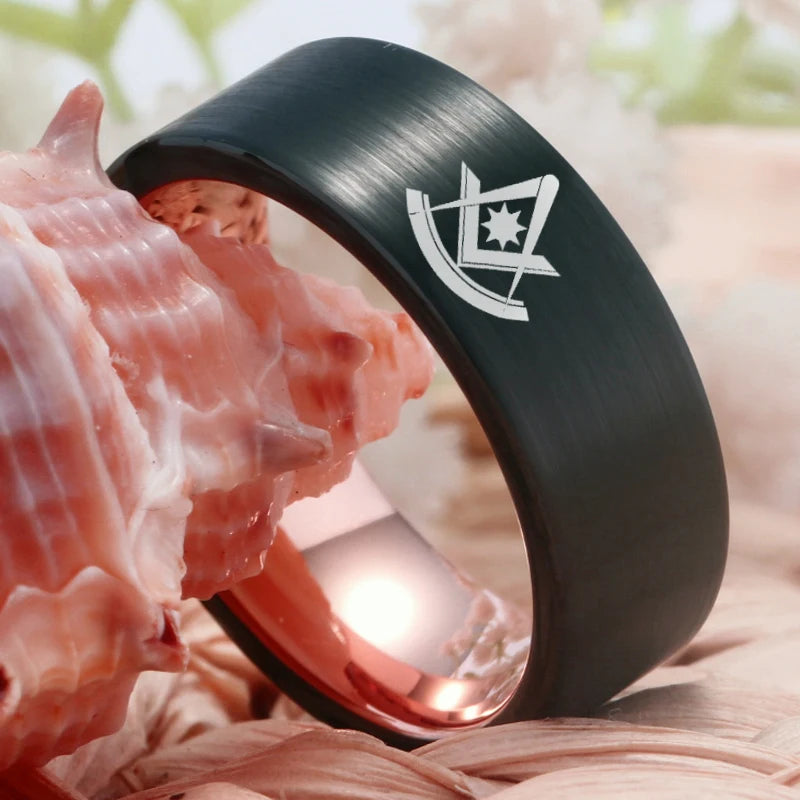 Past Master Masonic Tungsten Ring