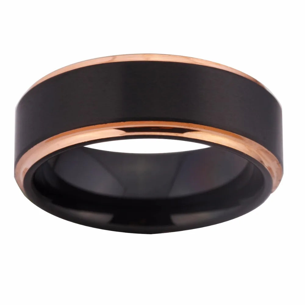 Matte -Black Mens Tungsten Wedding Ring