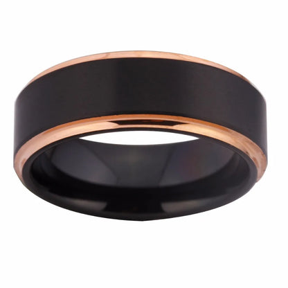 Matte -Black Mens Tungsten Wedding Ring