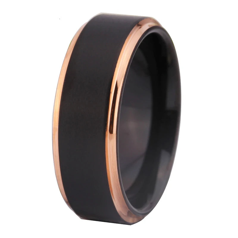 Matte Black Mens Tungsten Wedding Ring
