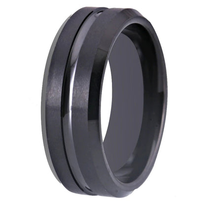 Matte Black Mens Ring