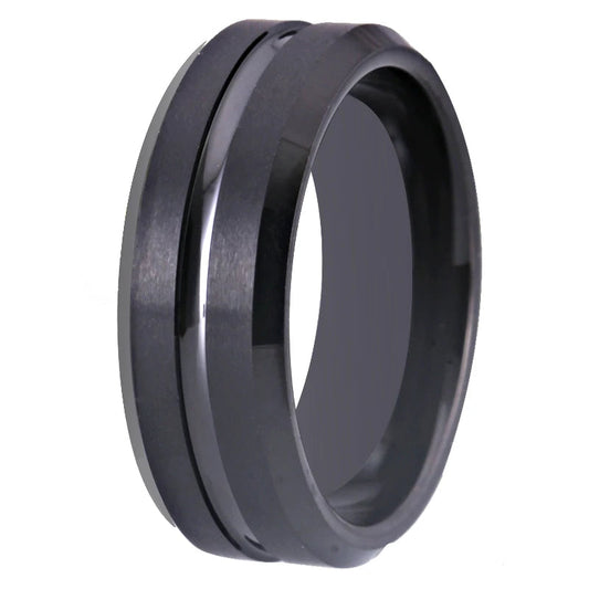 Matte Black Mens Ring