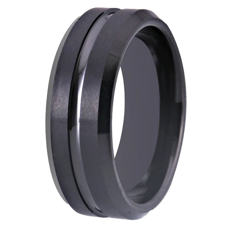 Matte Black Mens Ring