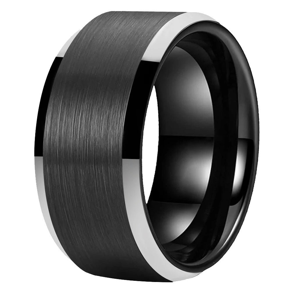 Matte Black Tungsten Wedding Band for men