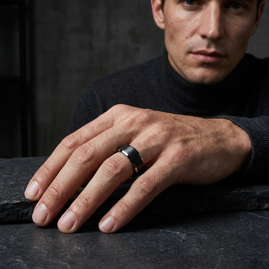 Matte Black Tungsten Wedding Band