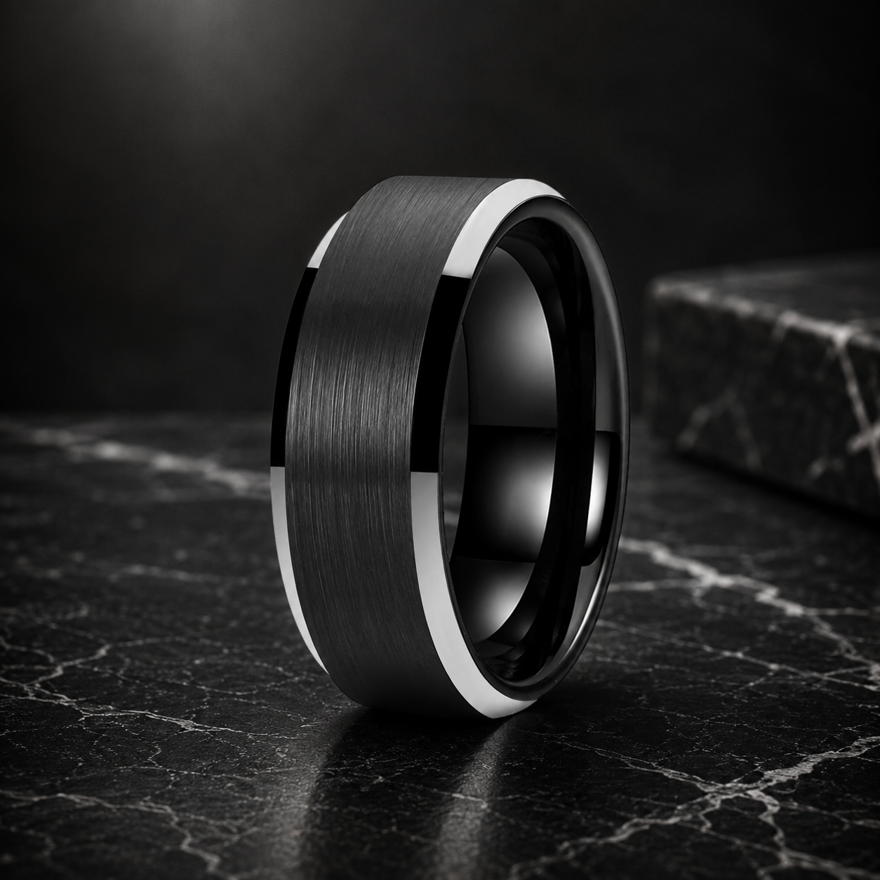 Matte Black Tungsten Wedding Band