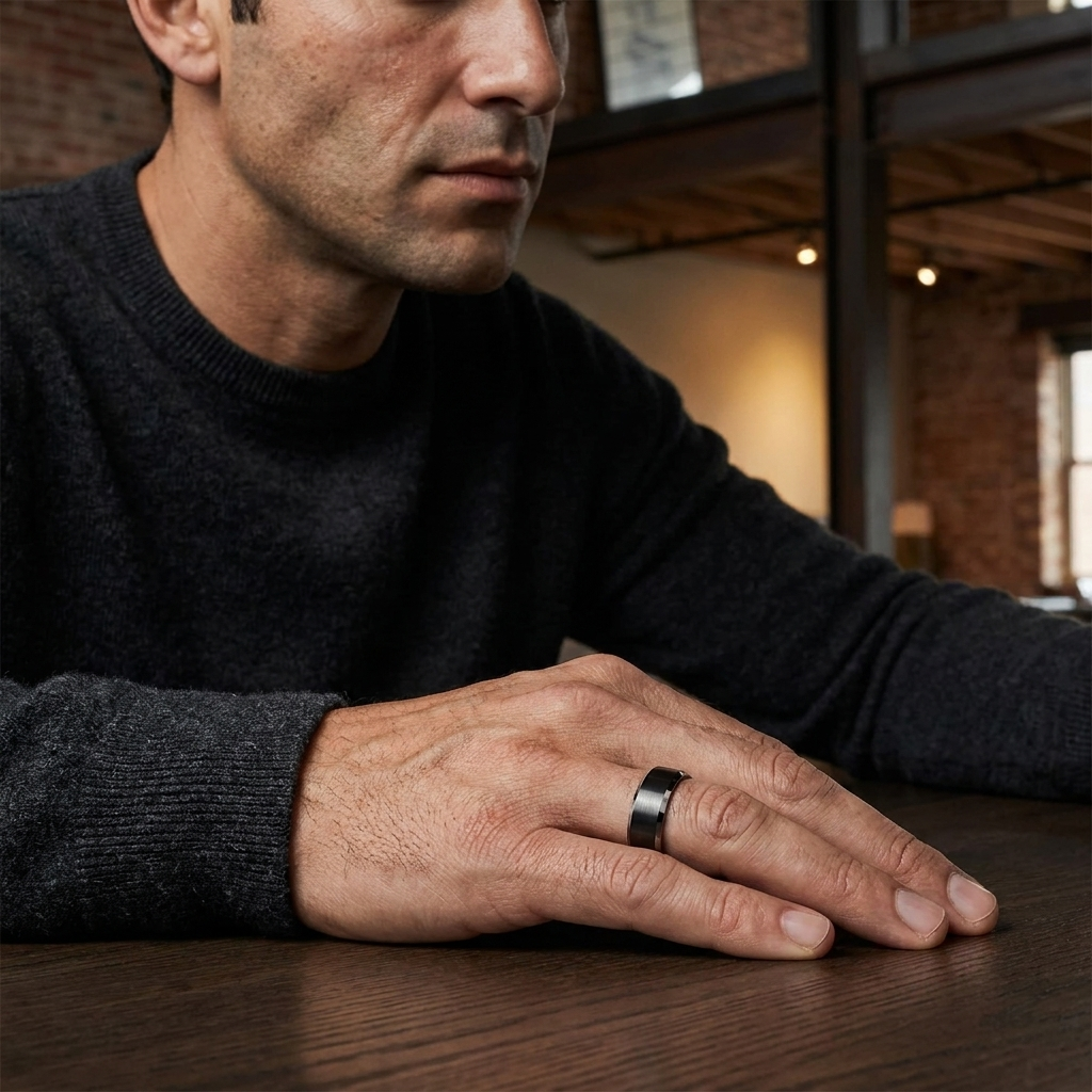 Matte Black Tungsten Wedding Band