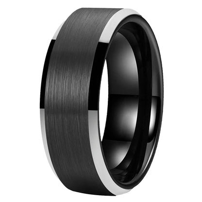 Matte Black Tungsten Wedding Band for men
