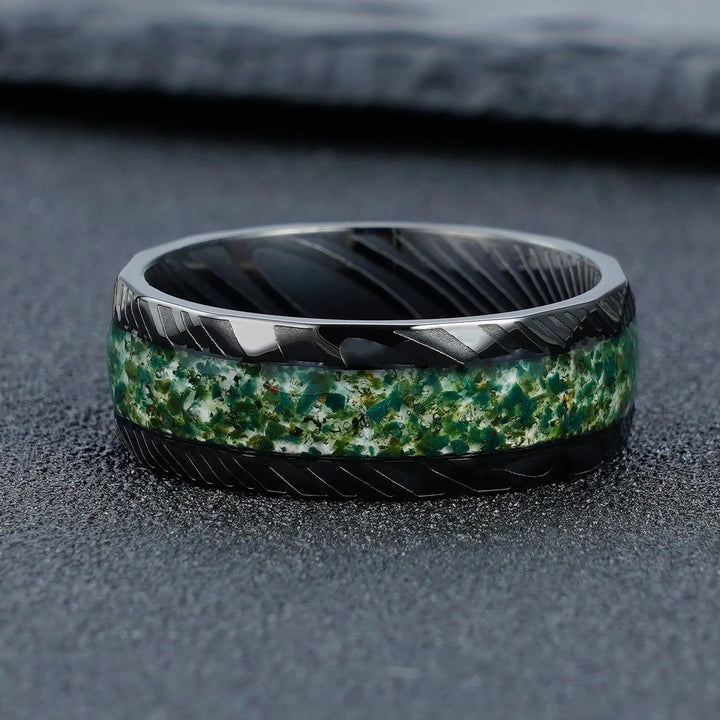 Men aquatic plant damascus ring