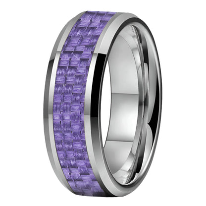 Men's Tungsten ring with Carbon Fiber Inlay