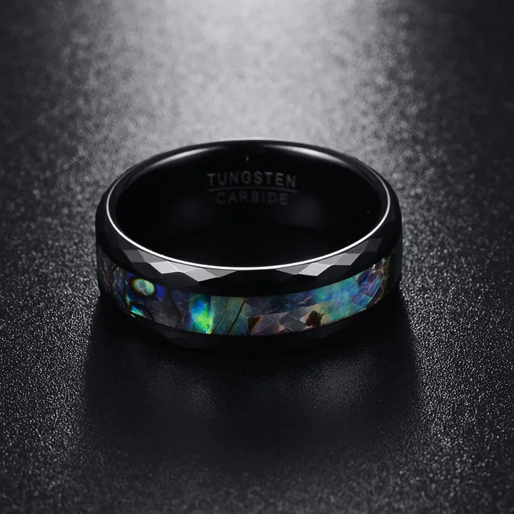 Mens Abalone Wedding Band