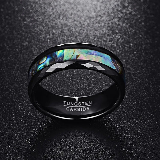 Mens Abalone Wedding Band