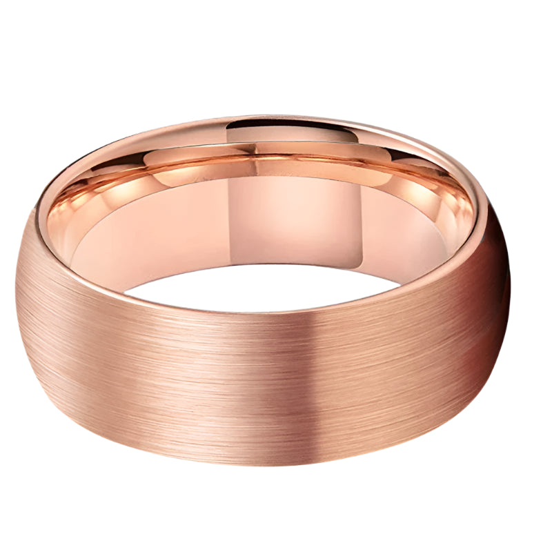 Mens Rose Gold Tungsten Ring