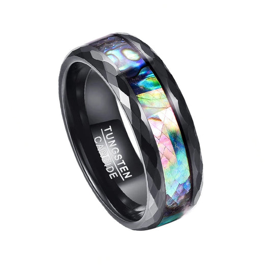 Mens Abalone Wedding Band