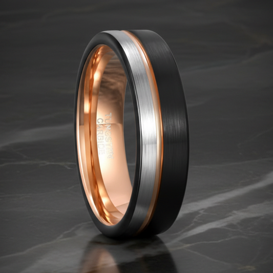 Mens Brushed Tungsten Ring
