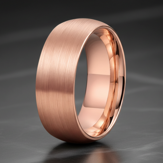 8mm Rose Gold Tungsten Wedding Band