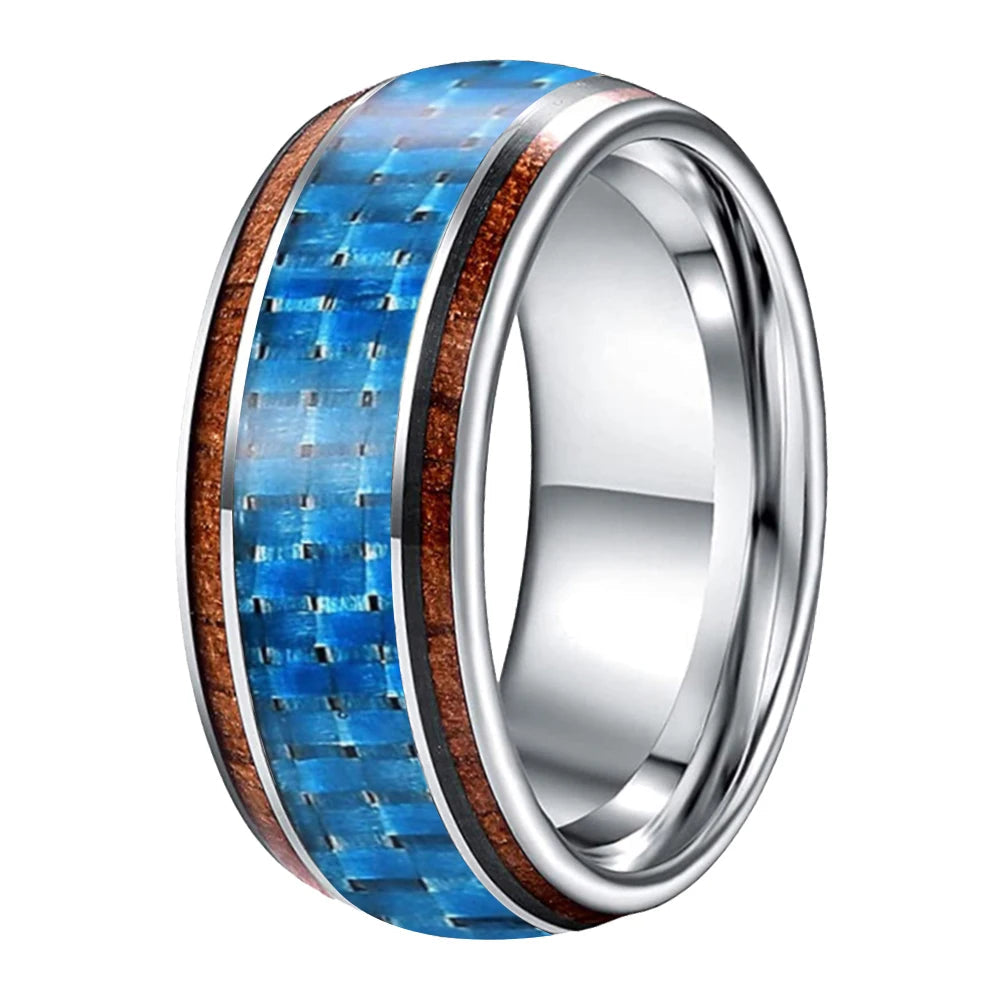 Mens Tungsten Koa Wood Ring