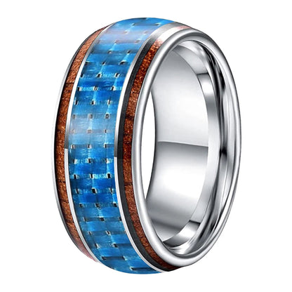 Mens Tungsten Koa Wood Ring