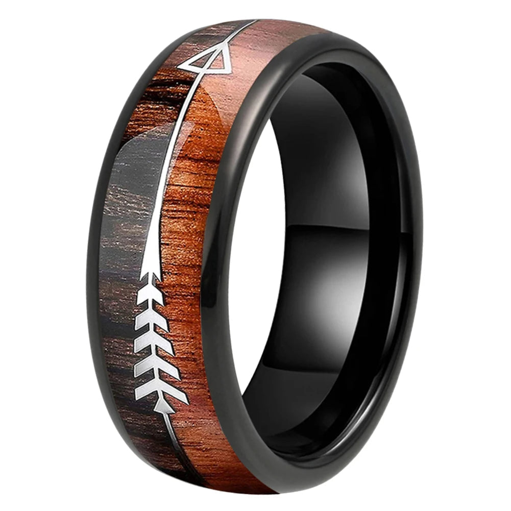 Mens Tungsten Wood Ring