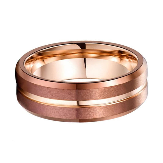 Mens Tungsten Wedding Bands with Rose Gold