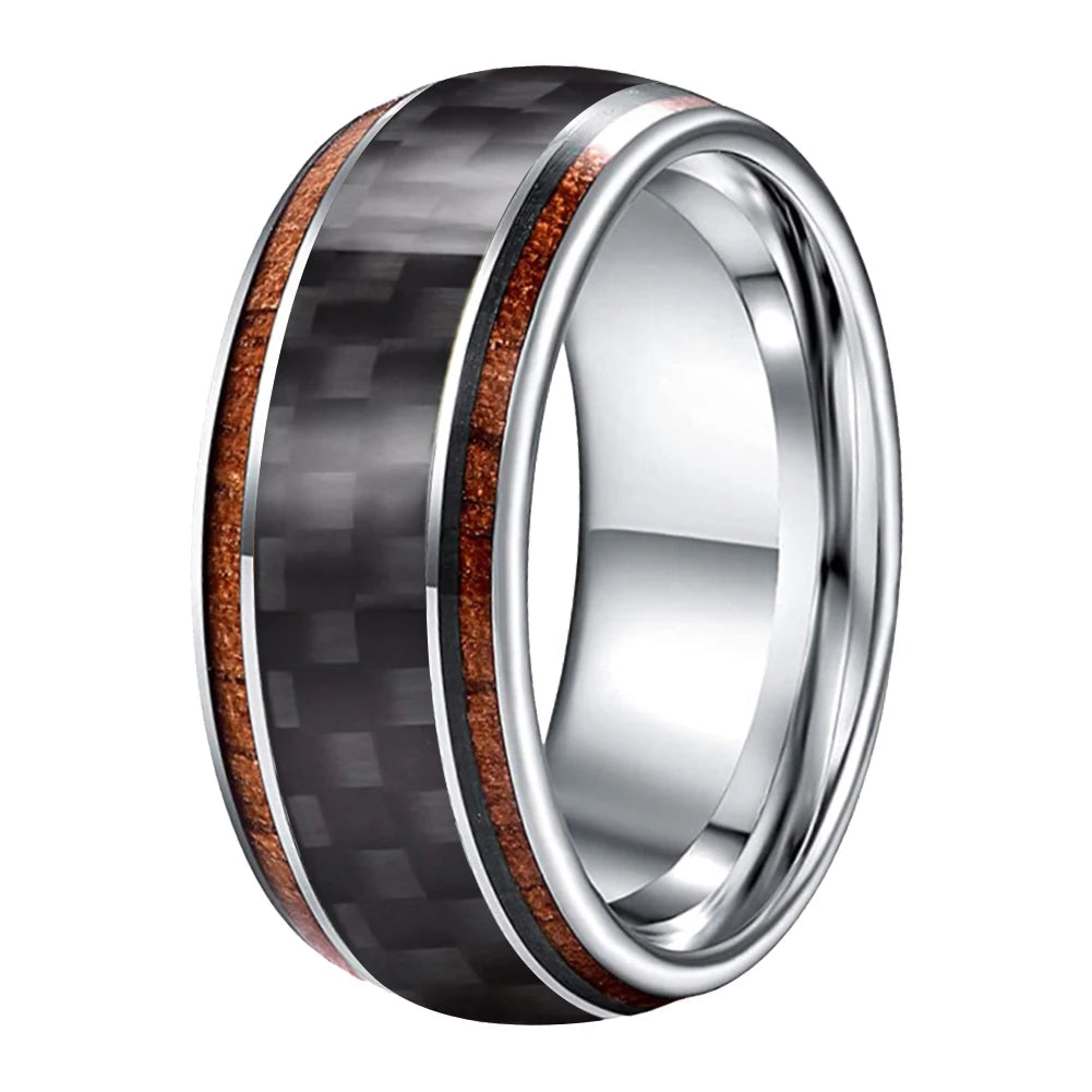 Mens Tungsten Koa Wood Ring