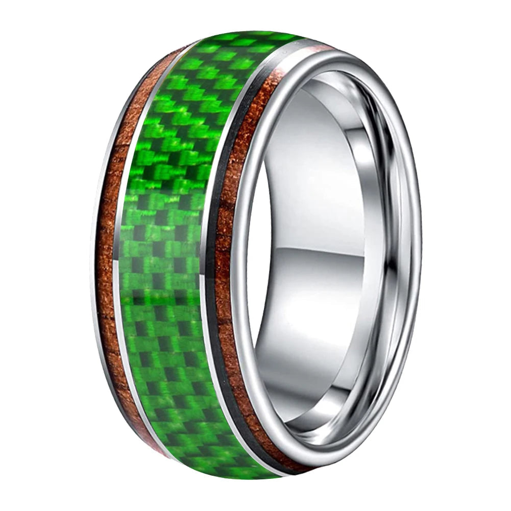 MENS TUNGSTEN KOA WOOD RING