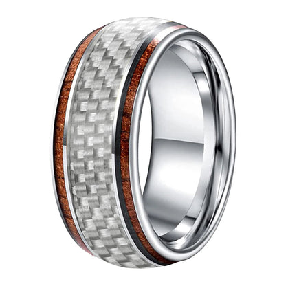 Mens Tungsten Koa Wood Ring
