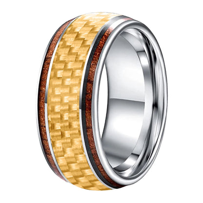 MENS-TUNGSTEN KOA WOOD RING