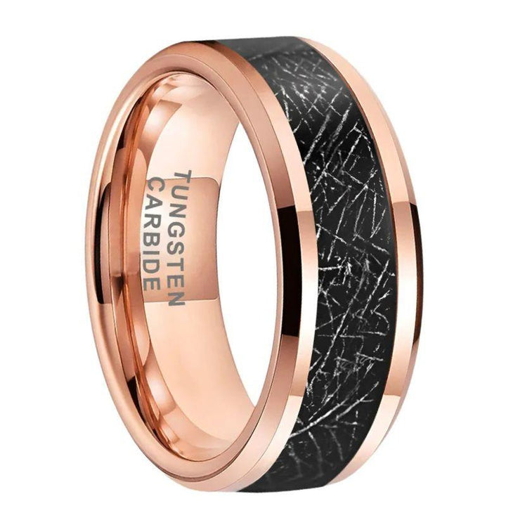 Mens Tungsten Meteorite Wedding Band