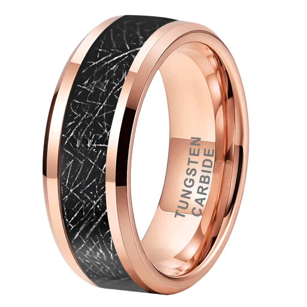 Mens Tungsten Meteorite Wedding Band