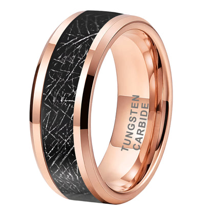 Mens Tungsten Meteorite Wedding Band