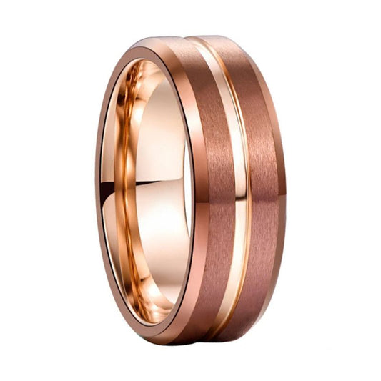 Mens Tungsten Wedding Bands with Rose Gold