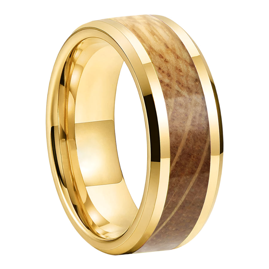 Mens Tungsten Wood Wedding Band