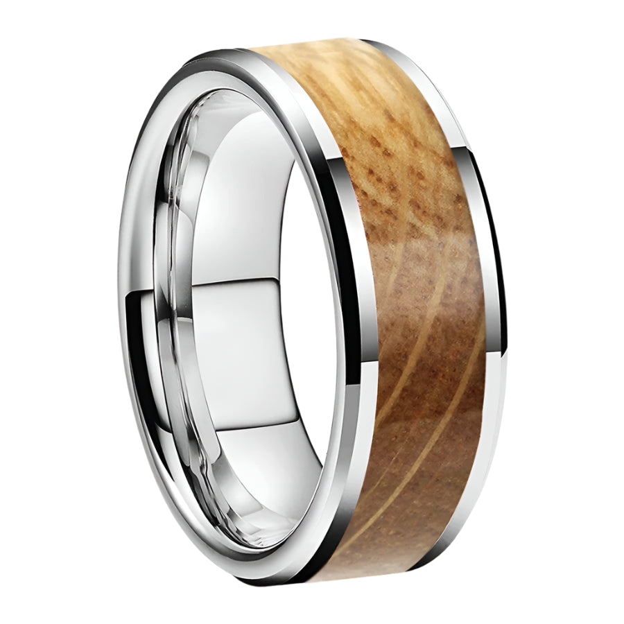 Mens Tungsten Wood Wedding Band