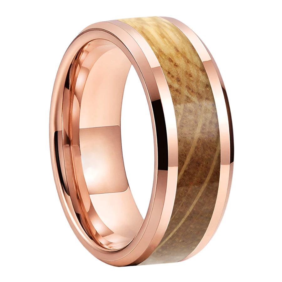 Mens Tungsten Wood Wedding Band
