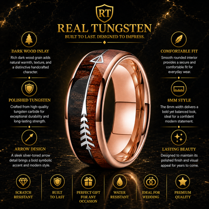 Mens Tungsten Wood wedding Ring