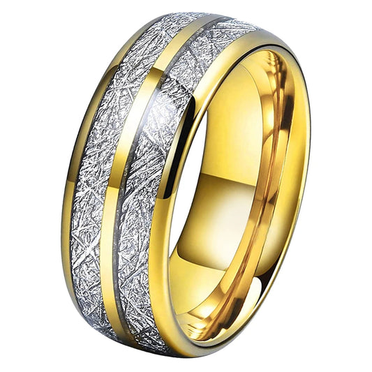 Mens Wedding Ring Tungsten Carbon Fiber