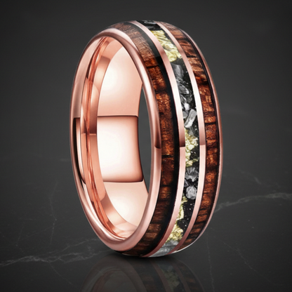 Meteorite_Gold_Foil_Koa_Wood_Tungsten-Ring