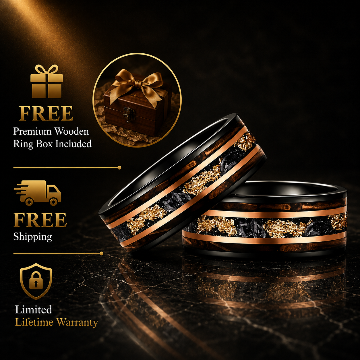 Moss Agate Wood Tungsten Ring