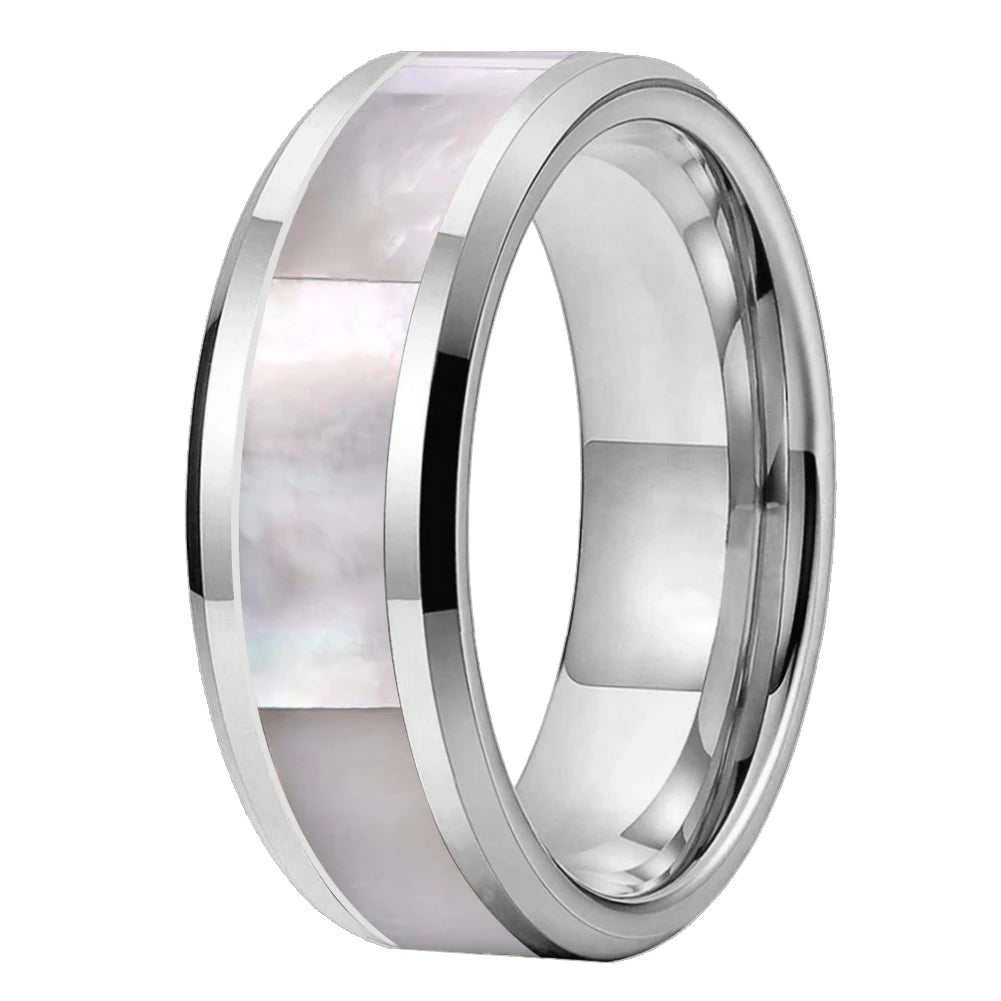 Mother of Pearl Tungsten Ring 
