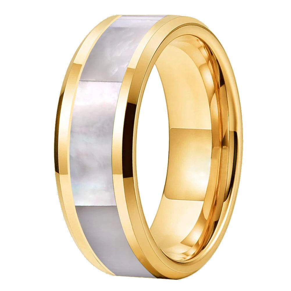 Mother of Pearl Tungsten Ring 
