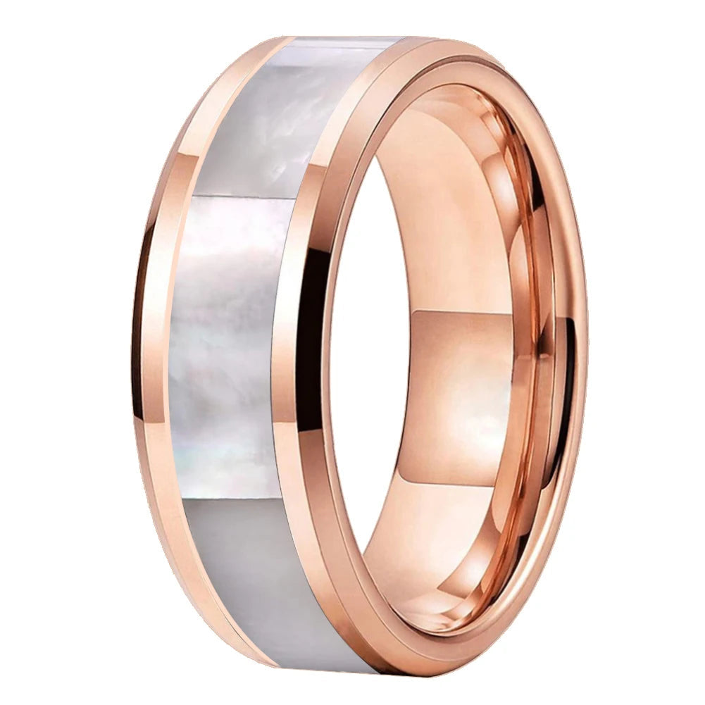 Mother of Pearl Tungsten Ring 